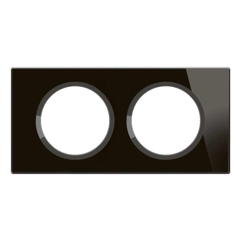 CP1902 Plaque de finition double Legrand Céliane, coloris onyx noir