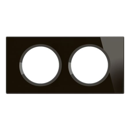 CP1902 Plaque de finition double Legrand Céliane, coloris onyx noir