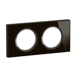 CP1902 Plaque de finition double Legrand Céliane, coloris onyx noir