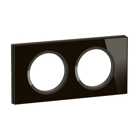 CP1902 Plaque de finition double Legrand Céliane, coloris onyx noir