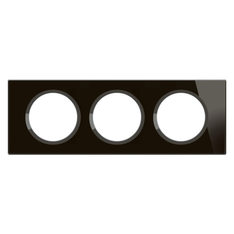 CP1903 Plaque de finition triple Legrand Céliane, coloris onyx noir