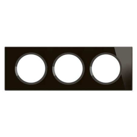 CP1903 Plaque de finition triple Legrand Céliane, coloris onyx noir