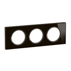 CP1903 Plaque de finition triple Legrand Céliane, coloris onyx noir