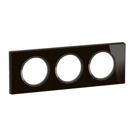 CP1903 Plaque de finition triple Legrand Céliane, coloris onyx noir