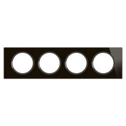 CP1904 Plaque de finition quadruple Legrand Céliane, coloris onyx noir