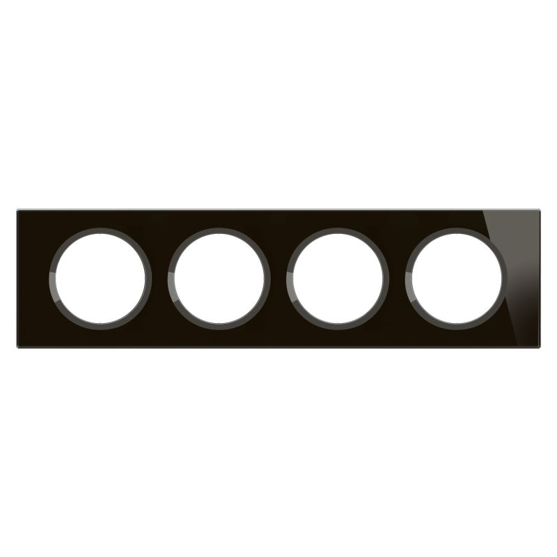 CP1904 Plaque de finition quadruple Legrand Céliane, coloris onyx noir