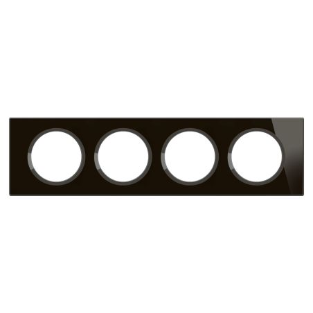 CP1904 Plaque de finition quadruple Legrand Céliane, coloris onyx noir