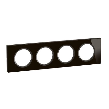 CP1904 Plaque de finition quadruple Legrand Céliane, coloris onyx noir