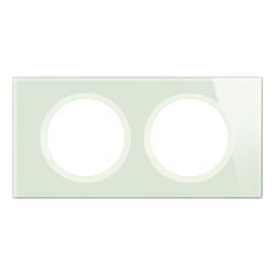 CP2002 Plaque de finition double Legrand Céliane, coloris opale blanc