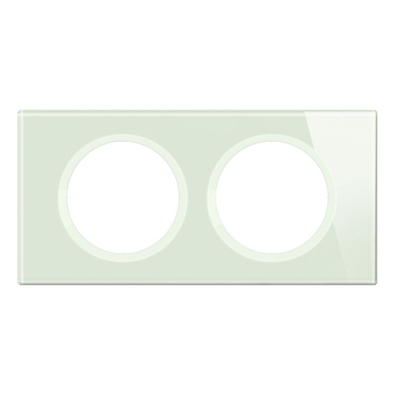 CP2002 Plaque de finition double Legrand Céliane, coloris opale blanc