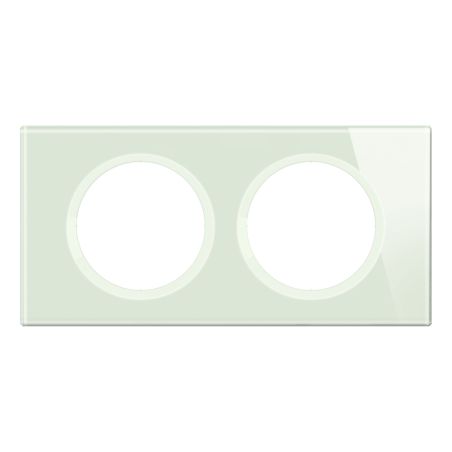 CP2002 Plaque de finition double Legrand Céliane, coloris opale blanc