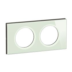 CP2002 Plaque de finition double Legrand Céliane, coloris opale blanc