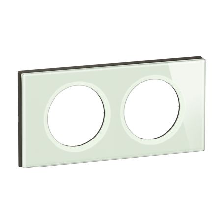 CP2002 Plaque de finition double Legrand Céliane, coloris opale blanc