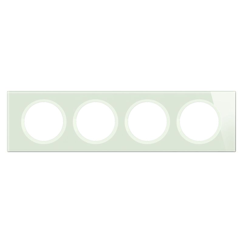 CP2004 Plaque de finition quadruple Legrand Céliane, coloris opale blanc