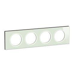 CP2004 Plaque de finition quadruple Legrand Céliane, coloris opale blanc