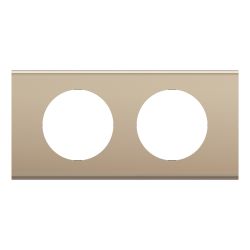 CP2102 Plaque de finition double Legrand Céliane, coloris nickel satiné
