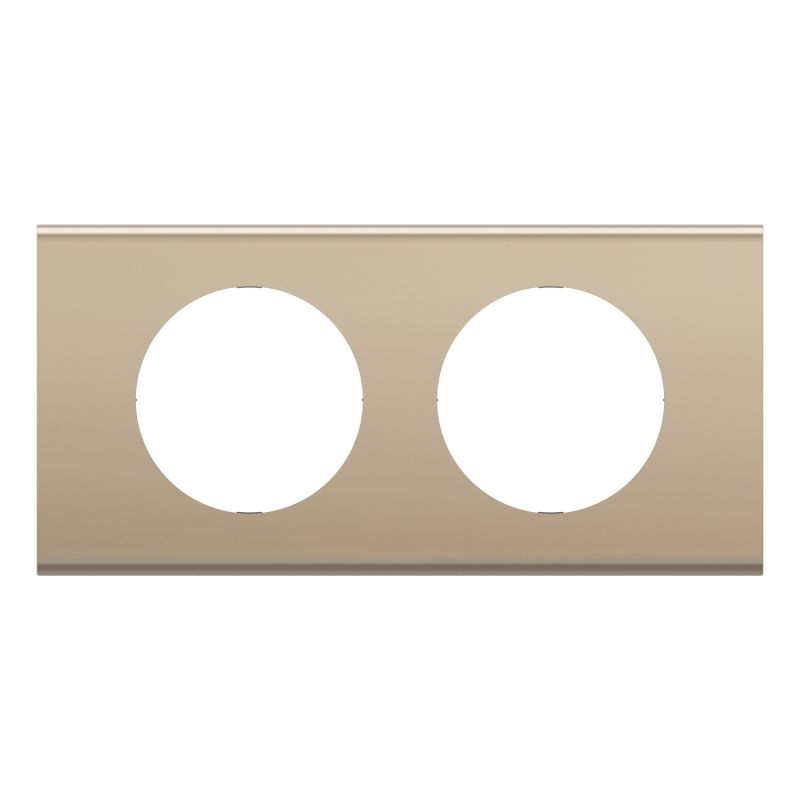 CP2102 Plaque de finition double Legrand Céliane, coloris nickel satiné
