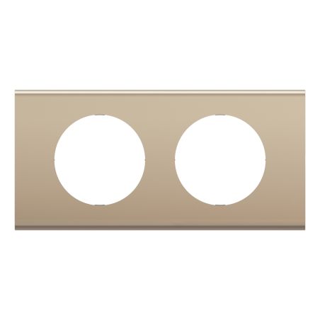 CP2102 Plaque de finition double Legrand Céliane, coloris nickel satiné