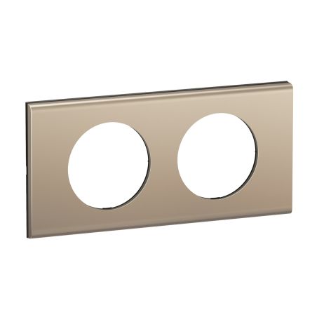 CP2102 Plaque de finition double Legrand Céliane, coloris nickel satiné