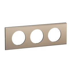 CP2103 Plaque de finition triple Legrand Céliane, coloris nickel satiné