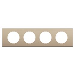 CP2104 Plaque de finition quadruple Legrand Céliane, coloris nickel satiné