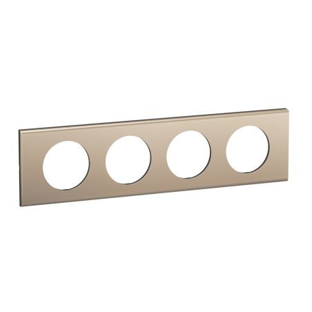 CP2104 Plaque de finition quadruple Legrand Céliane, coloris nickel satiné