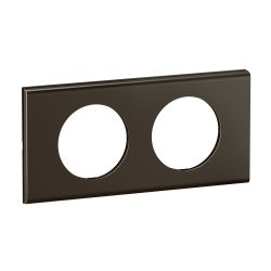CP2202 Plaque de finition double Legrand Céliane, coloris nickel sombre satiné
