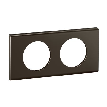 CP2202 Plaque de finition double Legrand Céliane, coloris nickel sombre satiné