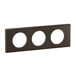 CP2203 Plaque de finition triple Legrand Céliane, coloris nickel sombre satiné