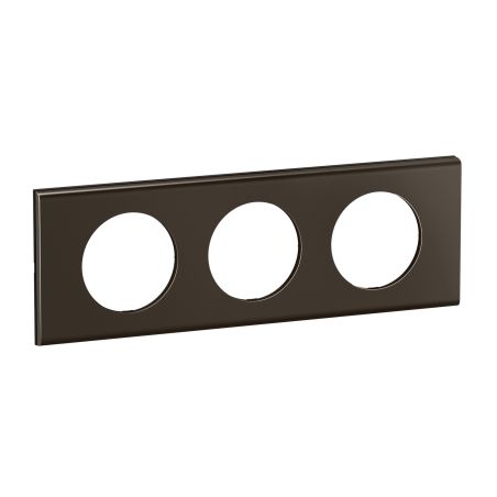 CP2203 Plaque de finition triple Legrand Céliane, coloris nickel sombre satiné