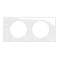CP2302 Plaque de finition double Legrand Céliane, coloris porcelaine limoges