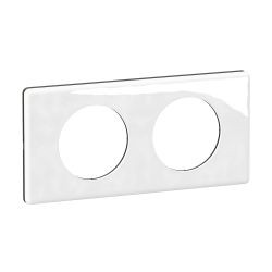 CP2302 Plaque de finition double Legrand Céliane, coloris porcelaine limoges