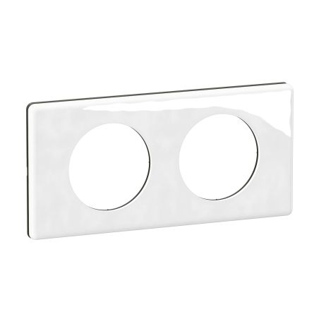 CP2302 Plaque de finition double Legrand Céliane, coloris porcelaine limoges