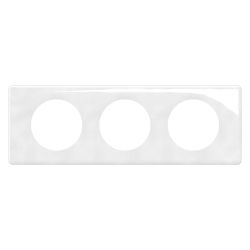 CP2303 Plaque de finition triple Legrand Céliane, coloris porcelaine limoges
