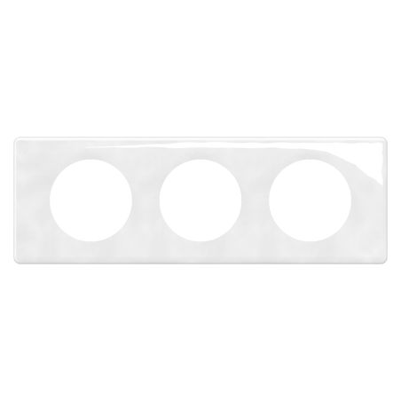CP2303 Plaque de finition triple Legrand Céliane, coloris porcelaine limoges