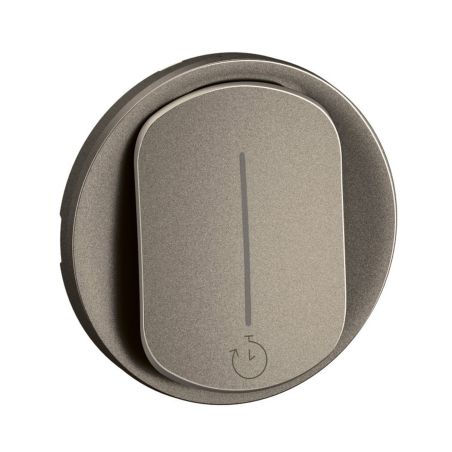 CT0077 Enjoliveur pour mécanisme interrupteur temporisé 2Fils sans neutre 1000W Legrand Céliane, coloris titanium