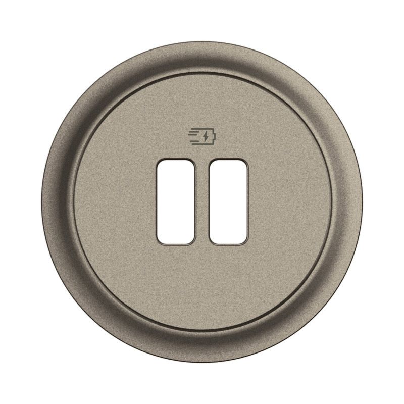 CT0154 Enjoliveur pour mécanisme simple ou double chargeur USB Legrand Céliane, coloris titanium