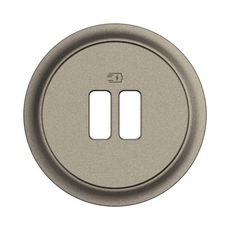 CT0154 Enjoliveur pour mécanisme simple ou double chargeur USB Legrand Céliane, coloris titanium