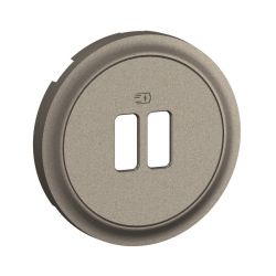 CT0154 Enjoliveur pour mécanisme simple ou double chargeur USB Legrand Céliane, coloris titanium