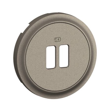 CT0154 Enjoliveur pour mécanisme simple ou double chargeur USB Legrand Céliane, coloris titanium