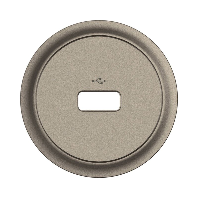CT0325 Enjoliveur pour prise USB simple Legrand Céliane, coloris titanium