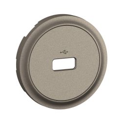 CT0325 Enjoliveur pour prise USB simple Legrand Céliane, coloris titanium