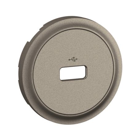 CT0325 Enjoliveur pour prise USB simple Legrand Céliane, coloris titanium