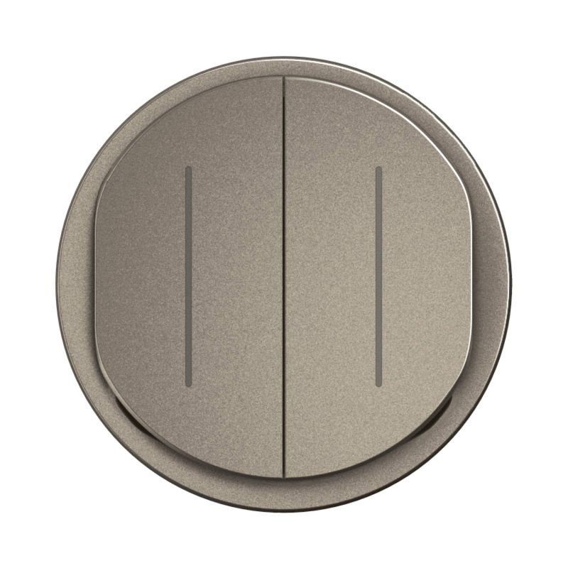 CT2007 Enjoliveur double pour mécanisme interrupteur/va-et-vient ou poussoir témoin Legrand Céliane, coloris titanium