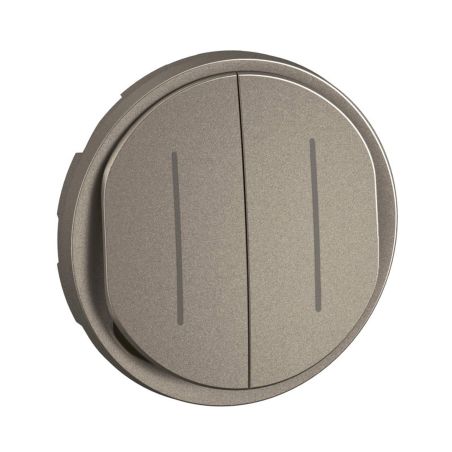 CT2007 Enjoliveur double pour mécanisme interrupteur/va-et-vient ou poussoir témoin Legrand Céliane, coloris titanium