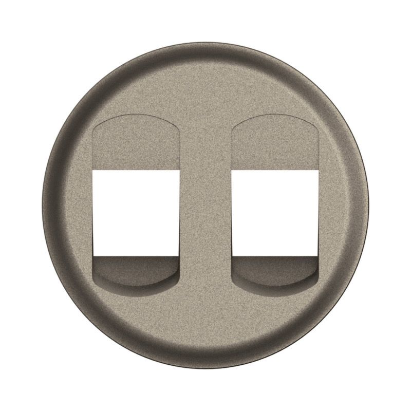 CT2311 Enjoliveur pour mécanisme prise haut-parleurs à poussette, Double Legrand Céliane, coloris titanium