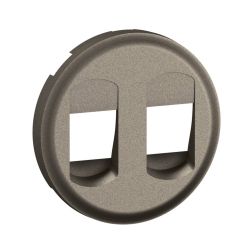 CT2311 Enjoliveur pour mécanisme prise haut-parleurs à poussette, Double Legrand Céliane, coloris titanium