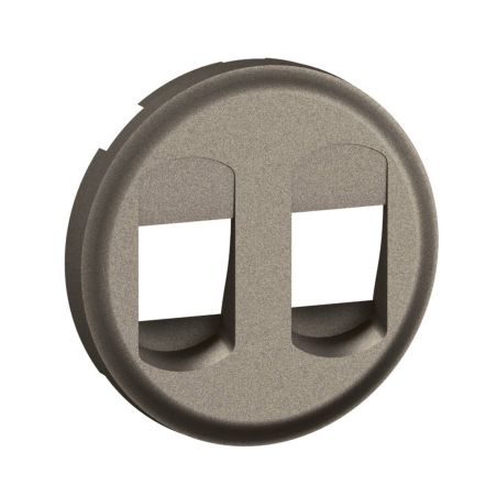 CT2311 Enjoliveur pour mécanisme prise haut-parleurs à poussette, Double Legrand Céliane, coloris titanium
