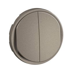 CT3001 Enjoliveur double pour mécanisme interrupteur/va-et-vient ou poussoir lumineux Legrand Céliane, coloris titanium