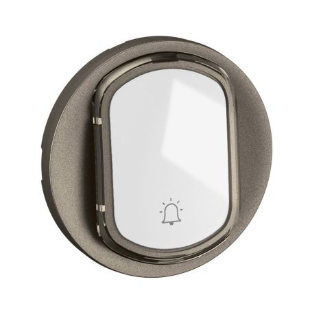 CT5001 Enjoliveur porte étiquette pour mécanisme interrupteur/va-et-vient ou poussoir Legrand Céliane, coloris titanium
